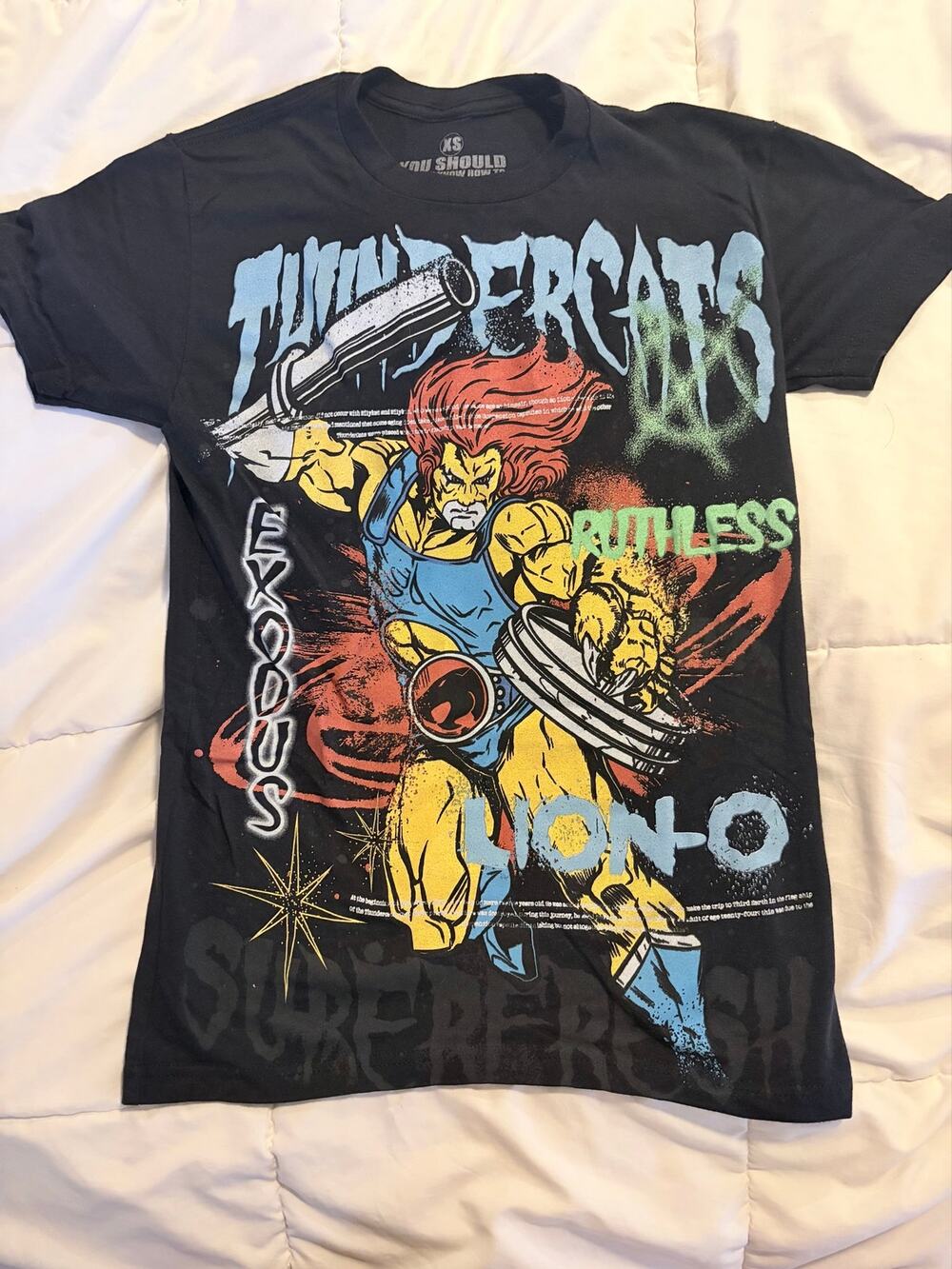 SuperFresh Thundercats Lion-O Ruthless Graphic T-Shirt Black Men’s XS